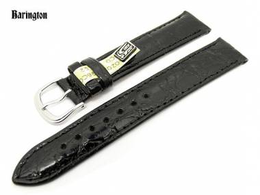 Uhrenarmband XL 16mm schwarz Barington echt Kroko gl�nzend (Schlie�enansto� 14 mm) - Bild vergr��ern 