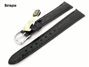 Uhrenarmband XL 12mm schwarz Barington echt Kroko gl�nzend - Bild vergr��ern 