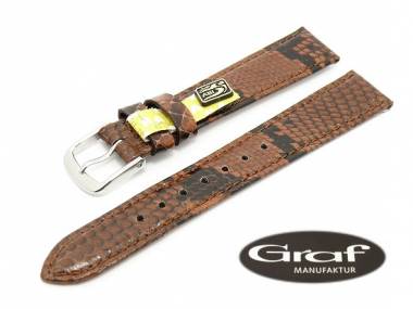 Uhrenarmband -Pina Colada- 14mm braun echt Python-Schlange von Graf (Schlie�enansto� 12 mm) - Bild vergr��ern 
