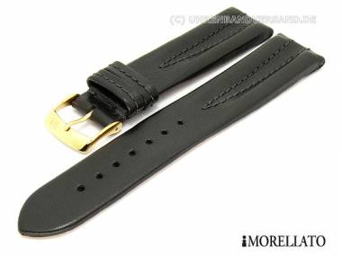 Uhrarmband -Monet Anticato- 18mm schwarz echt Leder besonders Design glatt von MORELLATO - Bild vergr��ern 