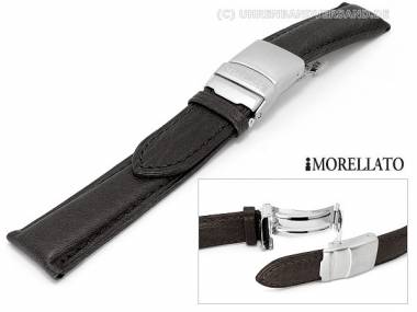 Uhrarmband -Canada- 22mm schwarz mit Faltschlie�e fein genarbt abgen�ht von MORELLATO - Bild vergr��ern 