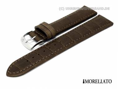 Uhrarmband 22mm dunkelbraun -Alligatore opaco- Alligator-Pr�gung abgen�ht von MORELLATO - Bild vergr��ern 