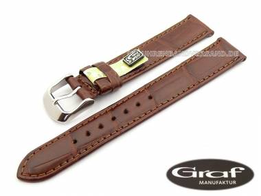 Uhrenarmband -Alligator- 17mm rotbraun echt Alligator Louisiana matt v. Graf (Schlie�enansto� 16 mm) - Bild vergr��ern 