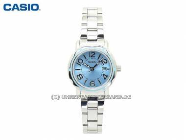 Damenuhr LTP-1299D-2AEF Edelstahl elegant Ziffernblatt hellblau von Casio (*Ca*DU*) - Bild vergr��ern 