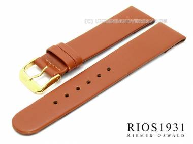 Uhrarmband -Diplomat Clip- 20mm fester Steg hbraun glatt echt Leder RIOS (Schlie�enansto� 18 mm) - Bild vergr��ern 