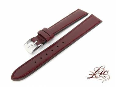 Manufaktur- Uhrband -Veau- 12mm bordeaux glatte Oberfl�che von Lic (Schlie�enansto� 10 mm) - Bild vergr��ern 