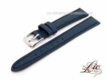 Manufaktur- Uhrband -Madras- 12mm dunkelblau echtes Ziegenleder genarbt Lic (Schlie�enansto� 10 mm) - Bild vergr��ern 