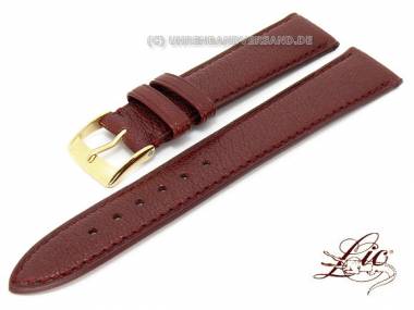 Manufaktur- Uhrband -Madras- 16mm bordeaux echtes Ziegenleder genarbt Lic (Schlie�enansto� 14 mm) - Bild vergr��ern 