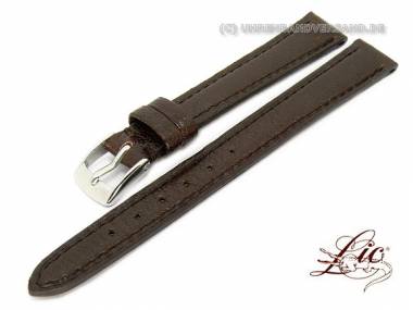 Manufaktur- Uhrband -Madras- 14mm dunkelbraun echtes Ziegenleder genarbt Lic (Schlie�enansto� 12 mm) - Bild vergr��ern 