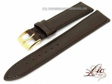 Manufaktur- Uhrband -Madras- 20mm dunkelbraun echtes Ziegenleder genarbt Lic (Schlie�enansto� 16 mm) - Bild vergr��ern 