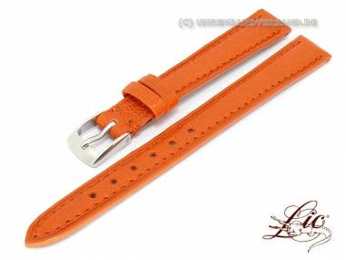 Manufaktur- Uhrband -Madras- 12mm orange echtes Ziegenleder genarbt von Lic (Schlie�enansto� 10 mm) - Bild vergr��ern 
