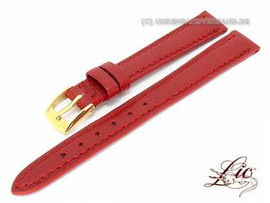 Manufaktur- Uhrband -Madras- 12mm rot echtes Ziegenleder genarbt von Lic (Schlie�enansto� 10 mm) - Bild vergr��ern 