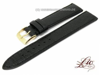 Manufaktur- Uhrband -Madras- 16mm schwarz echtes Ziegenleder genarbt von Lic (Schlie�enansto� 14 mm) - Bild vergr��ern 