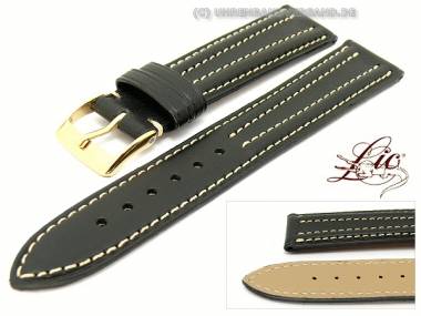 Manufaktur- Uhrband -Eco Duetto Sport- 18mm schwarz Doppelwulst  von Lic (Schlie�enansto� 16 mm) - Bild vergr��ern 