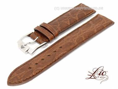 Manufaktur- Uhrband 16mm braun matt echt Krokodil von Lic (Schlie�enansto� 14 mm) - Bild vergr��ern 