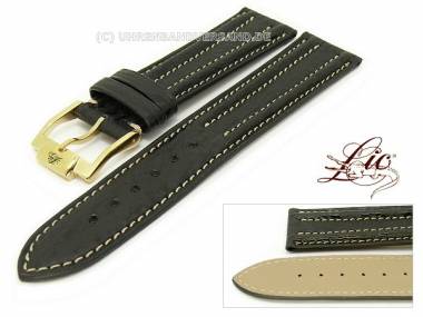 Manufaktur- Uhrband -Hai Duetto Sport- 18mm schwarz Doppelwulst von Lic (Schlie�enansto� 16 mm) - Bild vergr��ern 