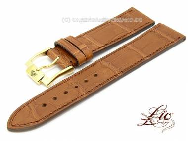 Manufaktur- Uhrband 22mm hellbraun matt echt Alligator von Lic (Schlie�enansto� 20 mm) - Bild vergr��ern 