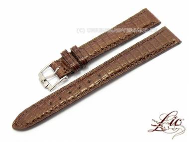 Manufaktur- Uhrband -L�zard Metallic- 14mm dunkelbraun echt Eidechse Lic (Schlie�enansto� 12 mm)  - Bild vergr��ern 