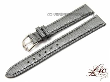Manufaktur- Uhrband -L�zard Metallic- 14mm grau echt Eidechse Lic (Schlie�enansto� 12 mm)  - Bild vergr��ern 