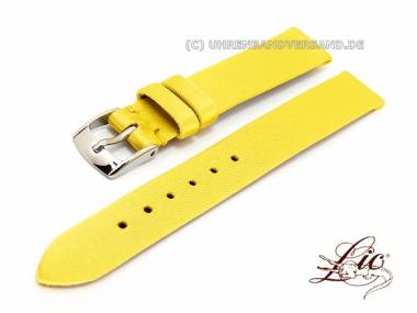 Manufaktur- Uhrband XS 16mm gelb glatte Seidenoberfl�che ohne Naht von Lic (Schlie�enansto� 14 mm) - Bild vergr��ern 