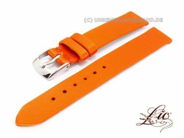 Manufaktur- Uhrband XS 14mm orange glatte Seidenoberfl�che ohne Naht Lic (Schlie�senansto� 12 mm) - Bild vergr��ern 