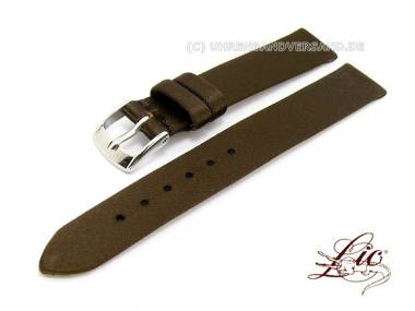 Manufaktur- Uhrband XS 16mm dunkelbraun glatte Oberfl�che ohne Naht Lic (Schlie�enansto� 14 mm) - Bild vergr��ern 