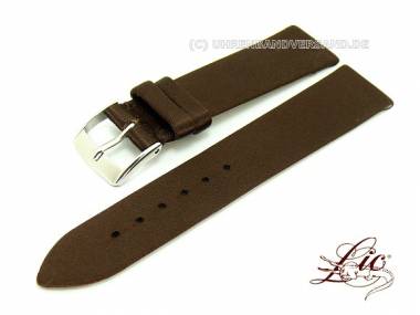 Manufaktur- Uhrband XS 20mm dunkelbraun glatt ohne Naht von Lic (Schlie�enansto� 16 mm) - Bild vergr��ern 