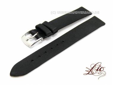 Manufaktur- Uhrband XS 14mm schwarz glatte Seidenoberfl�che ohne Naht Lic (Schlie�enansto� 12 mm) - Bild vergr��ern 