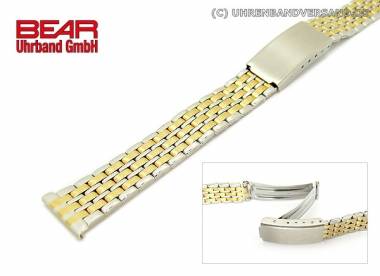 Edelstahl-Uhrband 14mm bicolor teilweise poliert feingliedrig elegant von BEAR - Bild vergr��ern 