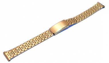 Uhrenarmband 20mm Edelstahl teilweise poliert goldfarben elegant - Bild vergr��ern 