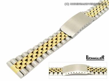 Uhrenarmband 20mm Edelstahl Jubilee-Stil teilweise poliert bicolor - Bild vergr��ern 