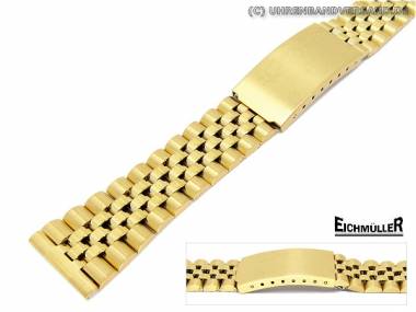 Uhrenarmband 20mm Edelstahl Jubilee-Stil teilweise poliert vergoldet - Bild vergr��ern 