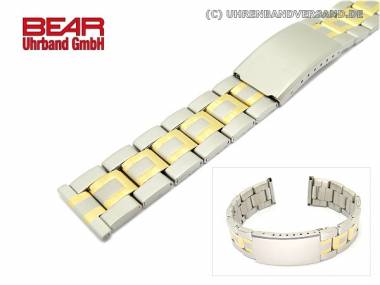 Edelstahl-Uhrband 20mm bicolor teilweise poliert sportlich-elegant von BEAR - Bild vergr��ern 