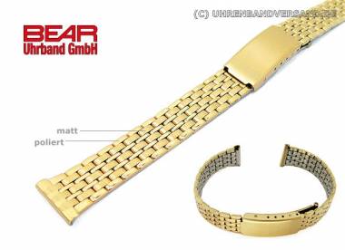 Edelstahl-Uhrband 14mm vergoldet teilweise poliert elegant von BEAR - Bild vergr��ern 