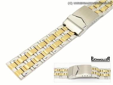 Uhrenarmband 20mm Edelstahl elegant teilweise poliert bicolor - Bild vergr��ern 