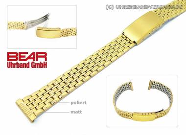 Edelstahl-Uhrband 14mm vergoldet teilweise poliert elegant von BEAR - Bild vergr��ern 