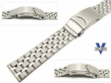 Metallarmband Edelstahl 22mm Faltschlie�e mit Bandverl�ngerung teilweise poliert von Vollmer - Bild vergr��ern 