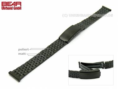 Uhrenarmband Edelstahl 14mm schwarz teilpoliert von BEAR - Bild vergr��ern 