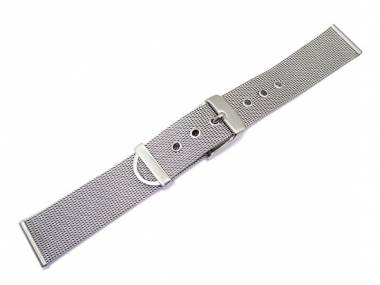 Uhrenarmband 18mm Edelstahl Milanaise geb�rstet elegant Dornschlie�e - Bild vergr��ern 