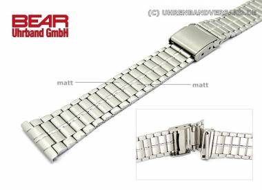Edelstahl-Uhrband 20mm teilweise poliert elegant Schiebeverschluss von BEAR - Bild vergr��ern 