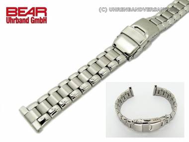 Edelstahl-Uhrband 16mm Massiv-Optik teilweise poliert sportlich von BEAR - Bild vergr��ern 