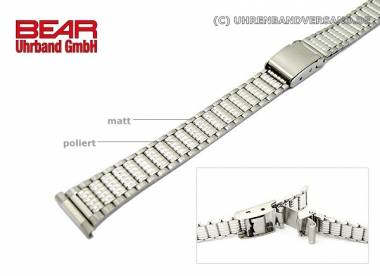 Edelstahl-Uhrband 14mm teilweise poliert sportlich-elegant Schiebeverschluss von BEAR - Bild vergr��ern 