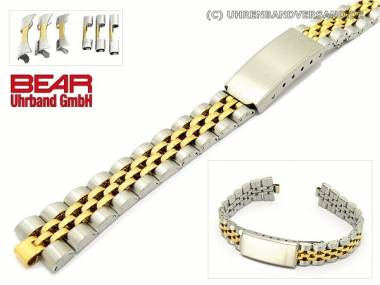 Edelstahl-Uhrband bicolor Multi-Ansto� 12-16mm rund/gerade teilweise poliert von BEAR - Bild vergr��ern 