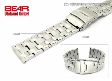 Edelstahl-Uhrband 24mm Massiv-Optik teilpoliert sportlich-elegant von BEAR - Bild vergr��ern 