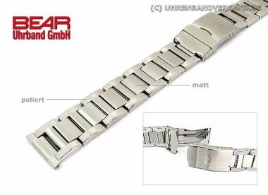 Edelstahl-Uhrband 20mm Massiv-Optik teilweise poliert sportlich-elegant von BEAR - Bild vergr��ern 