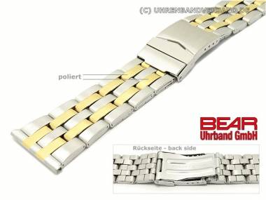 Edelstahl-Uhrenarmband 26mm bicolor teilpoliert sportlich-elegant von BEAR - Bild vergr��ern 