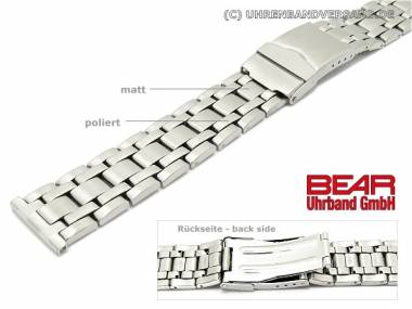 Edelstahl-Uhrenarmband 20mm Massiv-Optik teilweise poliert sportlich-elegant von BEAR - Bild vergr��ern 