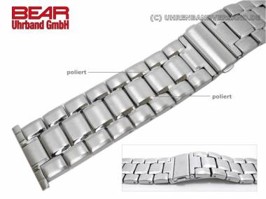 Edelstahl-Uhrenarmband 26mm Massiv-Optik teilpoliert sportlich-klassisch von BEAR - Bild vergr��ern 