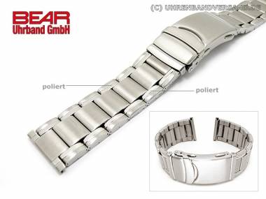 Edelstahl-Uhrband 22mm teilweise poliert sportlich-elegant mit Bandverl�ngerung von BEAR - Bild vergr��ern 