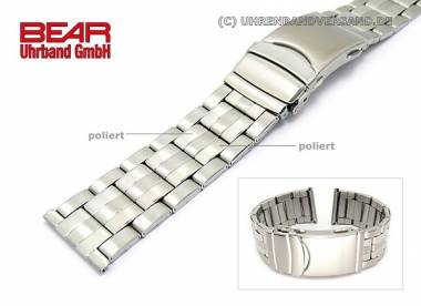 Edelstahl-Uhrband 22mm teilweise poliert sportlich-elegant mit Bandverl�ngerung von BEAR - Bild vergr��ern 